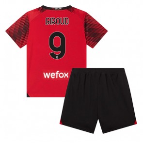 AC Milan Olivier Giroud #9 Replica Home Stadium Kit for Kids 2023-24 Short Sleeve (+ pants)